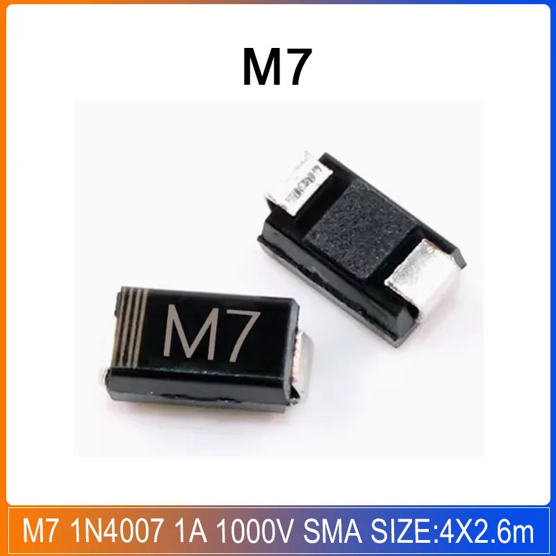 100PCS-2000PCS M7 1N4007 1A 1000V SMA Rectifier Diode SURFACE MOUNT GENERAL RECTIFIER