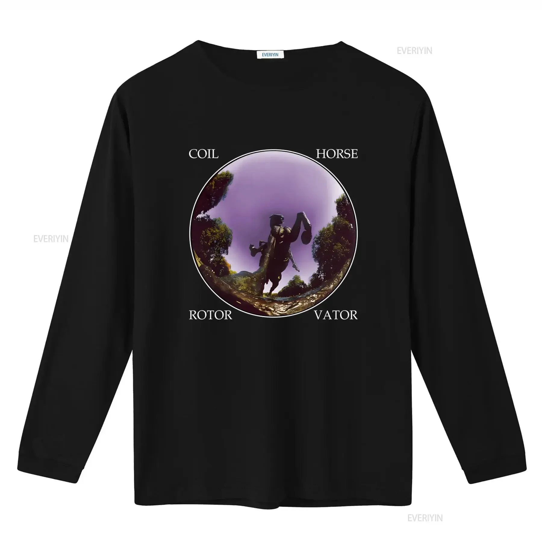Coil Horse Rotorvator Print T Shirt for Men Unique Artistic Design Comfortable Fabric Perfect Casual Wear vintage Washed - view 2
