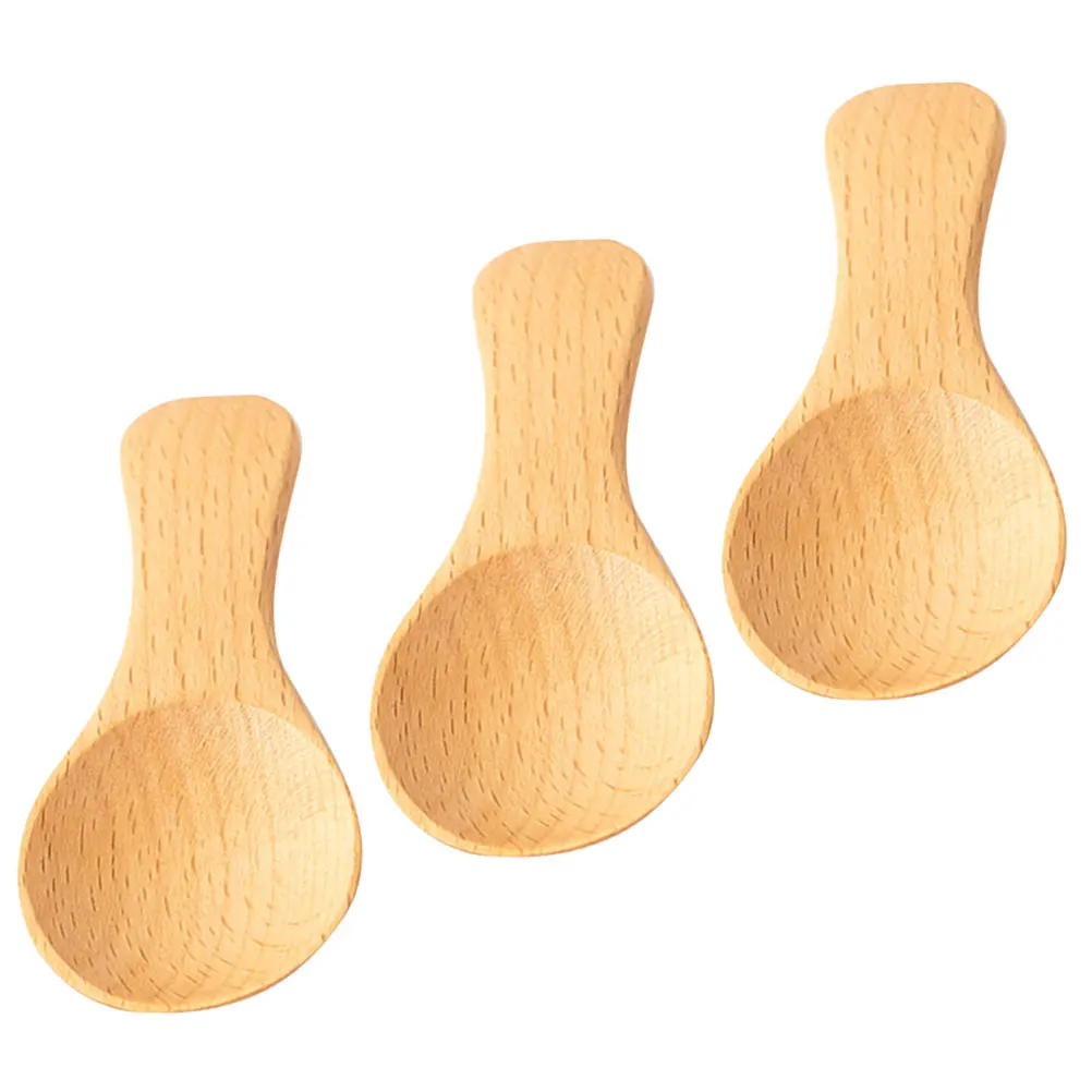 

3Pcs Wooden Spoons Mini Small Natural Wood Kitchen Spoons Food Feeder Ice Cream Cake Spoon Wooden Spoon Set