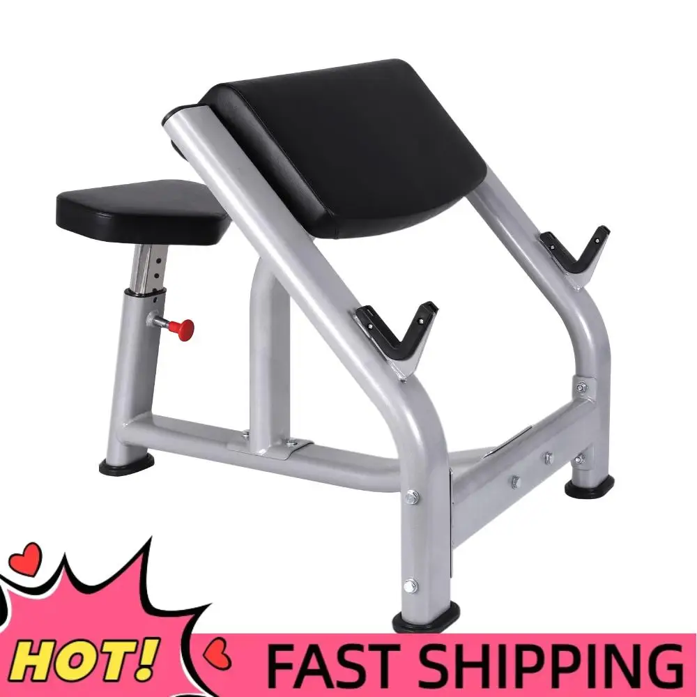 

Seated Isolated Barbell Dumbbell Biceps Station with Adjustable Seat Preacher Curl Weight Station for Home Gym Strength Training