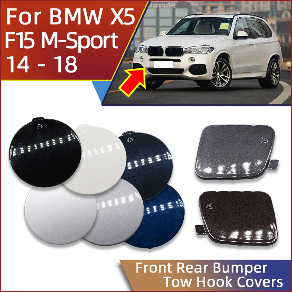 For BMW X5 F15 M 2014-2018 Specific Front & Rear Bumper Towing Hook Cover - Durable Hauling Shell Cap #51118060131 51128062757