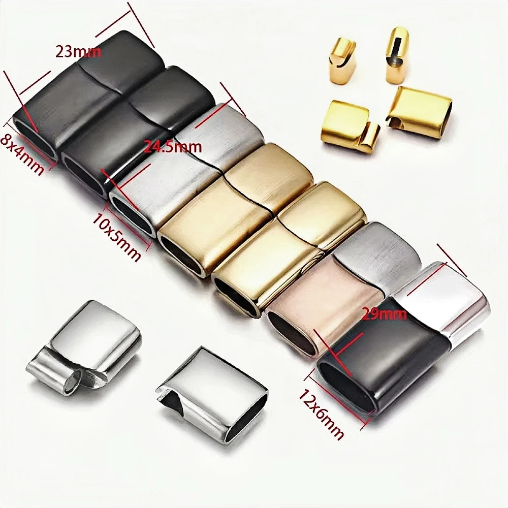 10Pcs/Lot Stainless Steel Magnetic Clasps For DIY Leather Bracelets Rope Charms Connector Buckle Jewellery Making Accessories