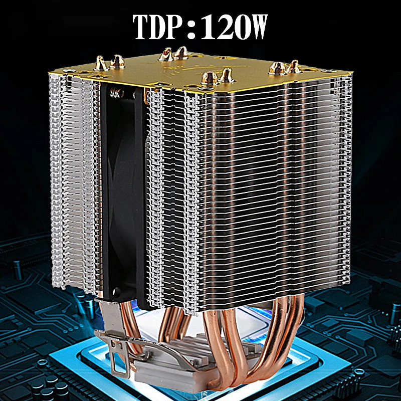 QIUzAim Computer Processor CPU Cooler Dual Tower 4 Heat Pipe Fan Installing LGA2011 x79 x99 E5 2066 AMD 115x 1200 1700 i3 i5 i7