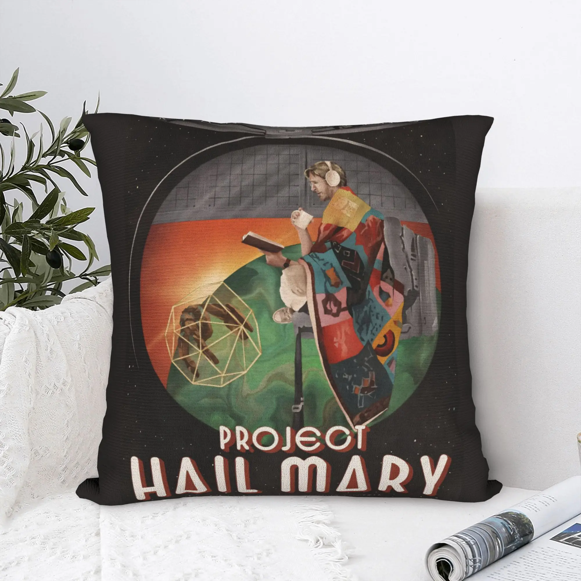 Project Hail Mary Square Pillow Cases Ryland Grace Rockys Cushion Covers Creative Polyester Decor Pillowcase for Sofa 45*45cm