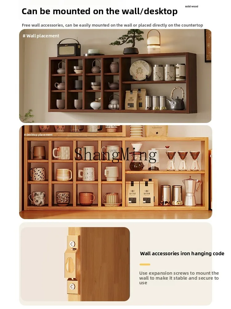 

ZYYsolid wood cup holder wall hanging cup storage wall storage coffee cup mug display teacup holder