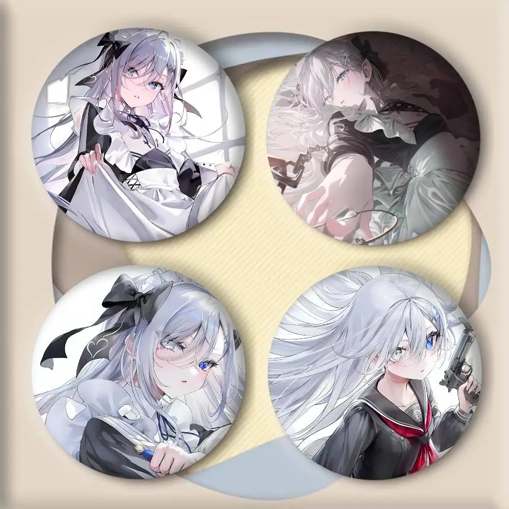 Anime P-Playing Death Games To Put Food On The Table Sorimachi Yuuki Badges Round Cosplay Pin Bag Decor Fans Collect Gift Brooch