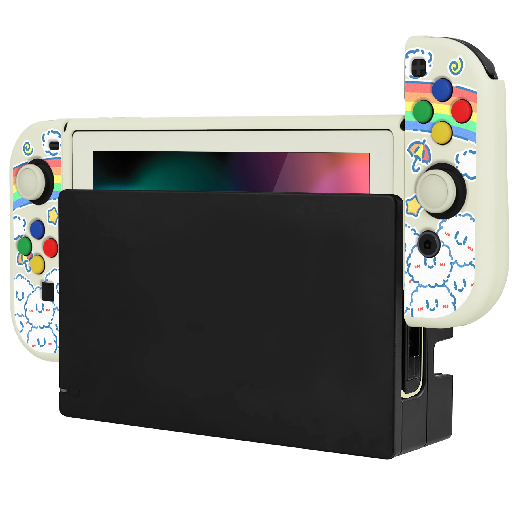 PlayVital ZealProtect-funda protectora suave para interruptor, Protector de pantalla de vidrio templado, tapas de Botón de dirección y empuñaduras de pulgar