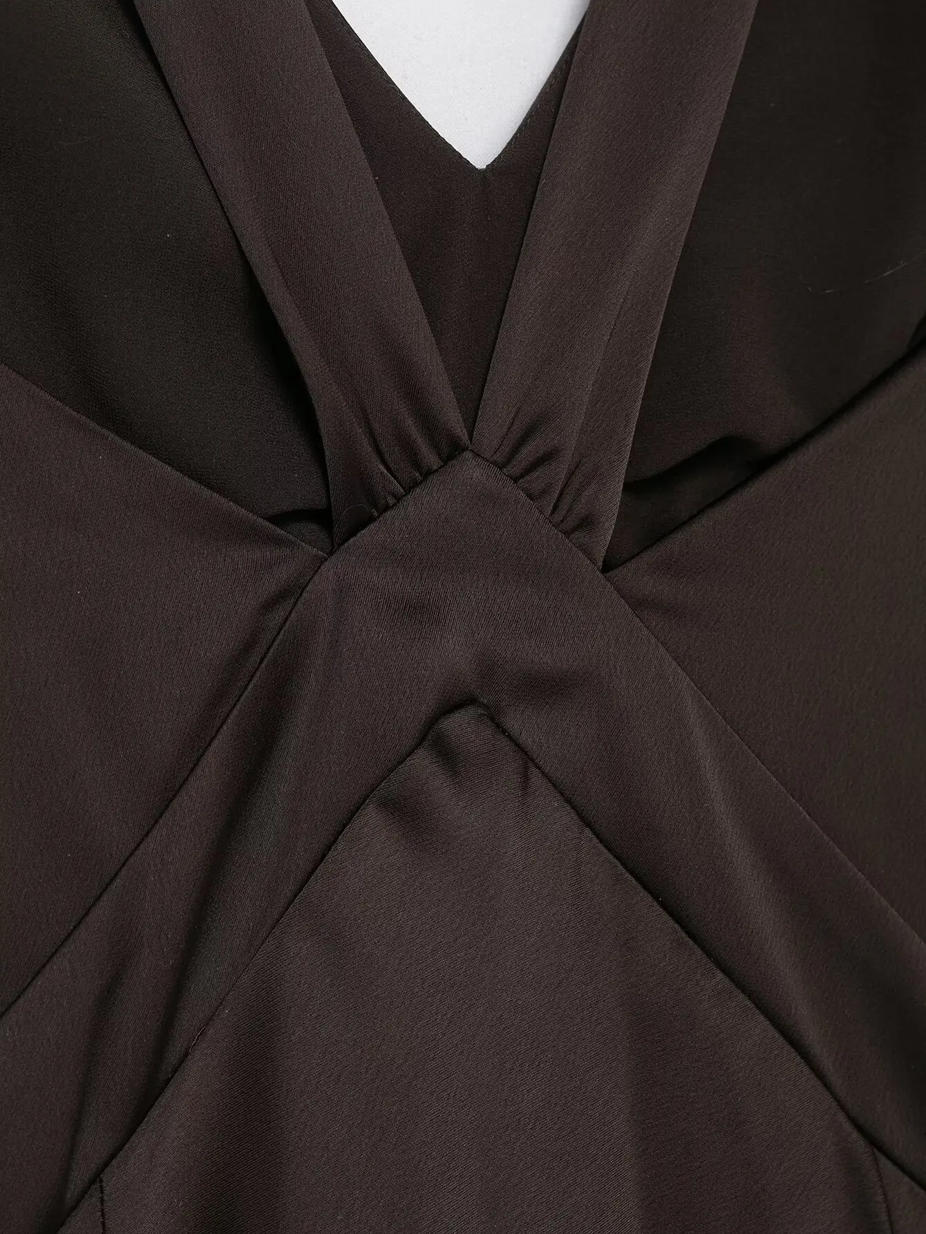 Jenny&Dave Caffè Francese Elegante Vestito Da Partito Minimalista In Raso Splicing Elegante Midi Vestito Dal Carro Armato Della Signora di Modo Delle Donne Abiti