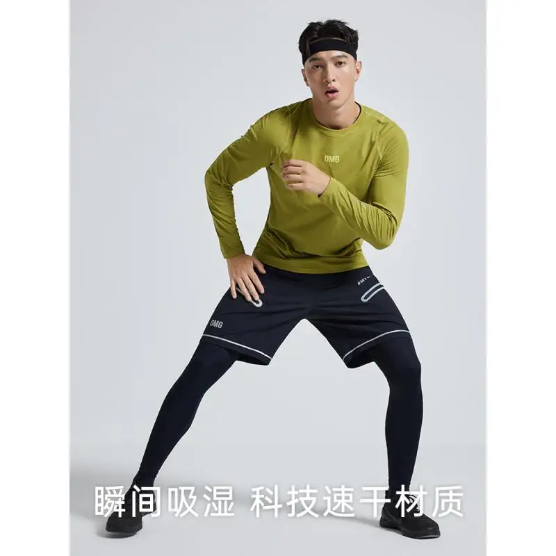Quick-Drying Long-Sleeve T-Shirt for Sports Fitness Moisture-Wicking Comfortable Running Training Top