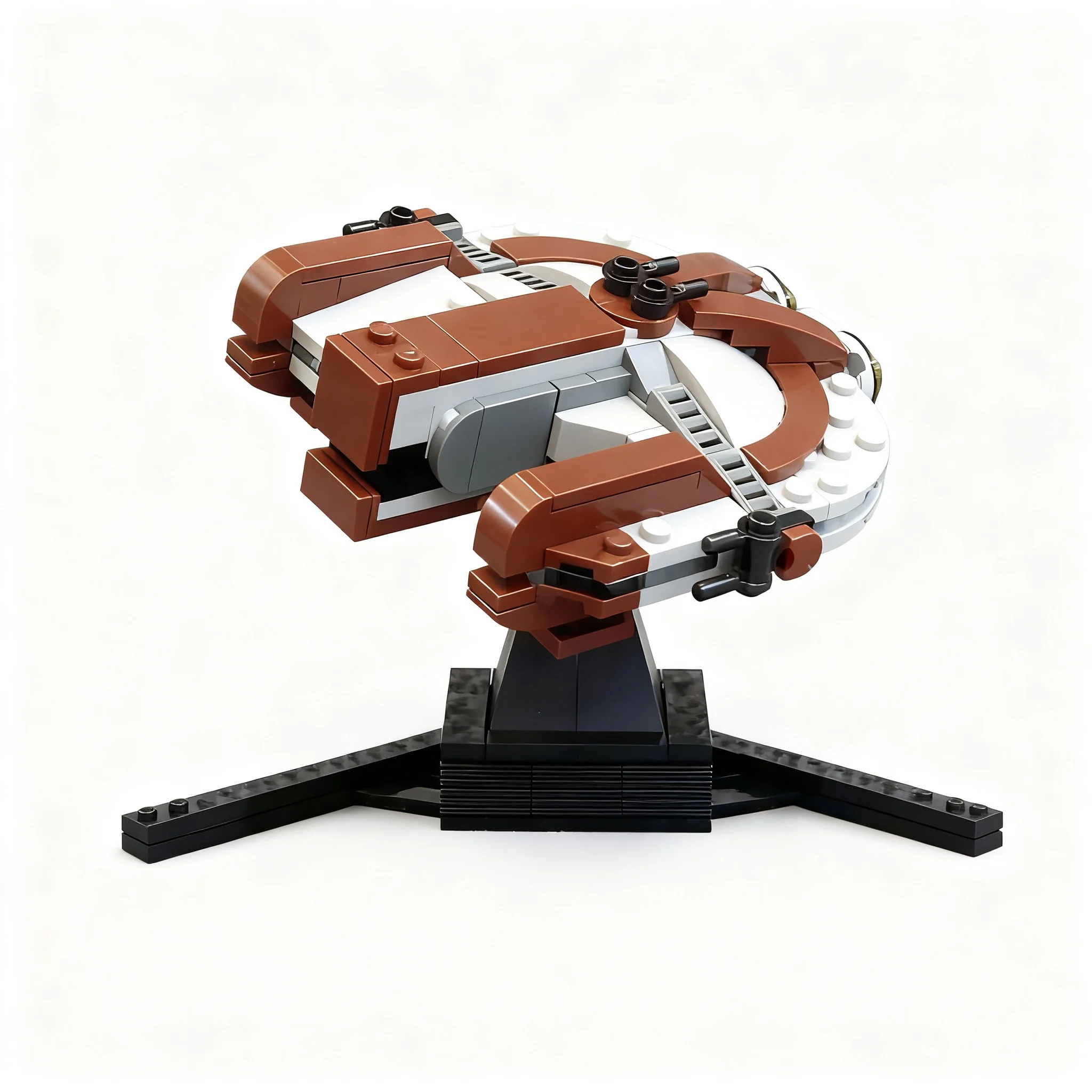 239pcs MOC Star Battle MINI Ebon Hawk With Stand Model Christmas Gift Home Decor Desk Display Shelf Accent Art