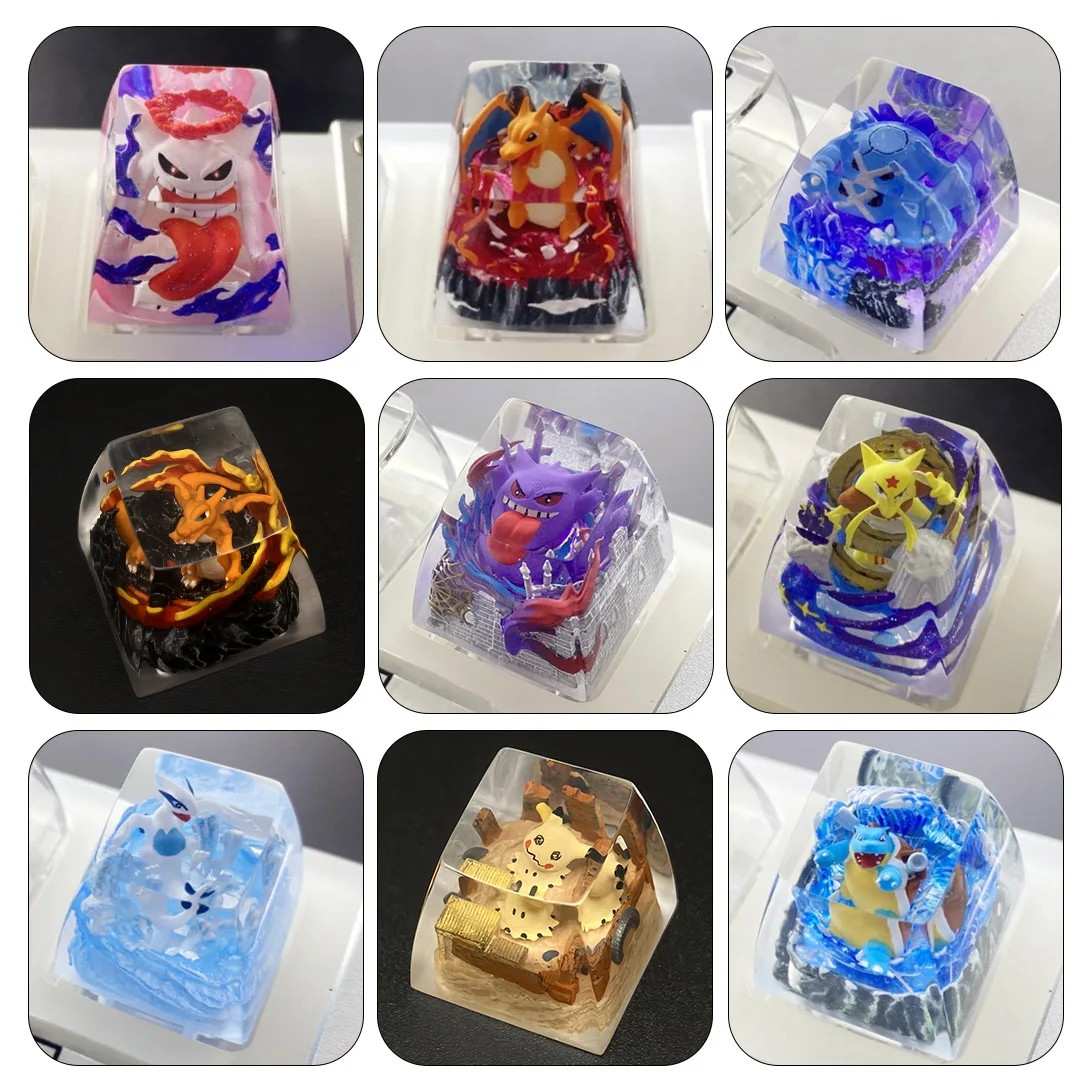 1pcs-anime-resin-key-cap-blastoise-charizard-metagross-diy-cartoon-high-end-keyboard-accessory-decoration-key-holiday-gifts