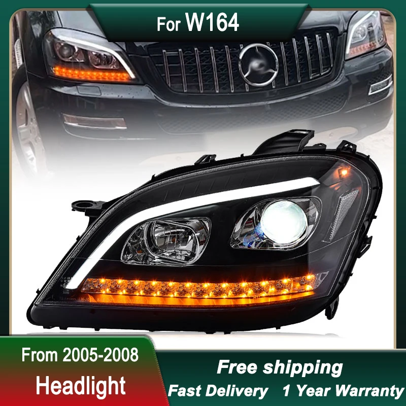 Car Headlights For Mercedes Benz ML CLASS W164 2005-2008 ML350 full LED Head Lamp  DRL Dynamic Signal Lamp  Front light Assembly