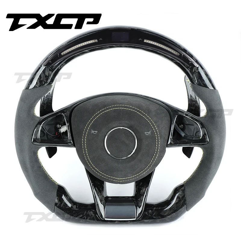 

Forged Carbon Fiber Steering Wheel For Mercede Benz W205 C63 G63 E43 SL ML AMG GT G55 G500 E63 GLS45 LED Steering Wheel