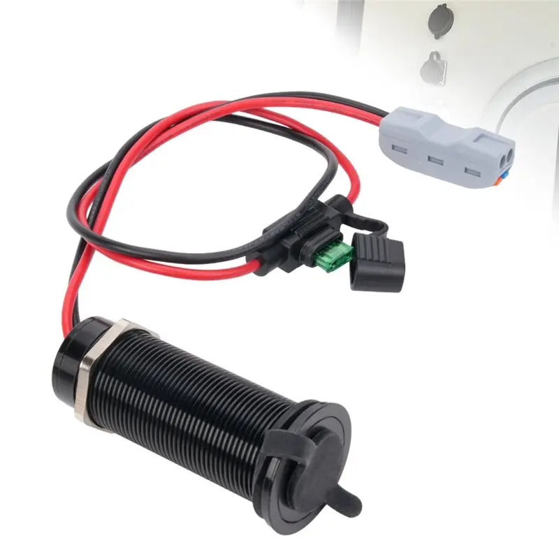 For Star Mini RV Caravan Compatible 12V 24V To 30V Step-Up Power Converter Embedded Socket Power Adapter With Fuse Harness