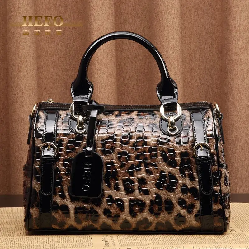 2024 Fashion Leopard borse da donna borse a tracolla in vera pelle di mucca di design europeo borsa a tracolla di lusso di marca per ragazza femminile