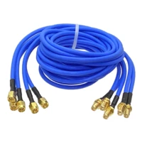 Cable Coaxial RG402 de 0.141"" con Conector SMA Macho a SMA Hembra, Cable Flexible Tipo Pigtail Azul de 4 Pulgadas~3 Pies