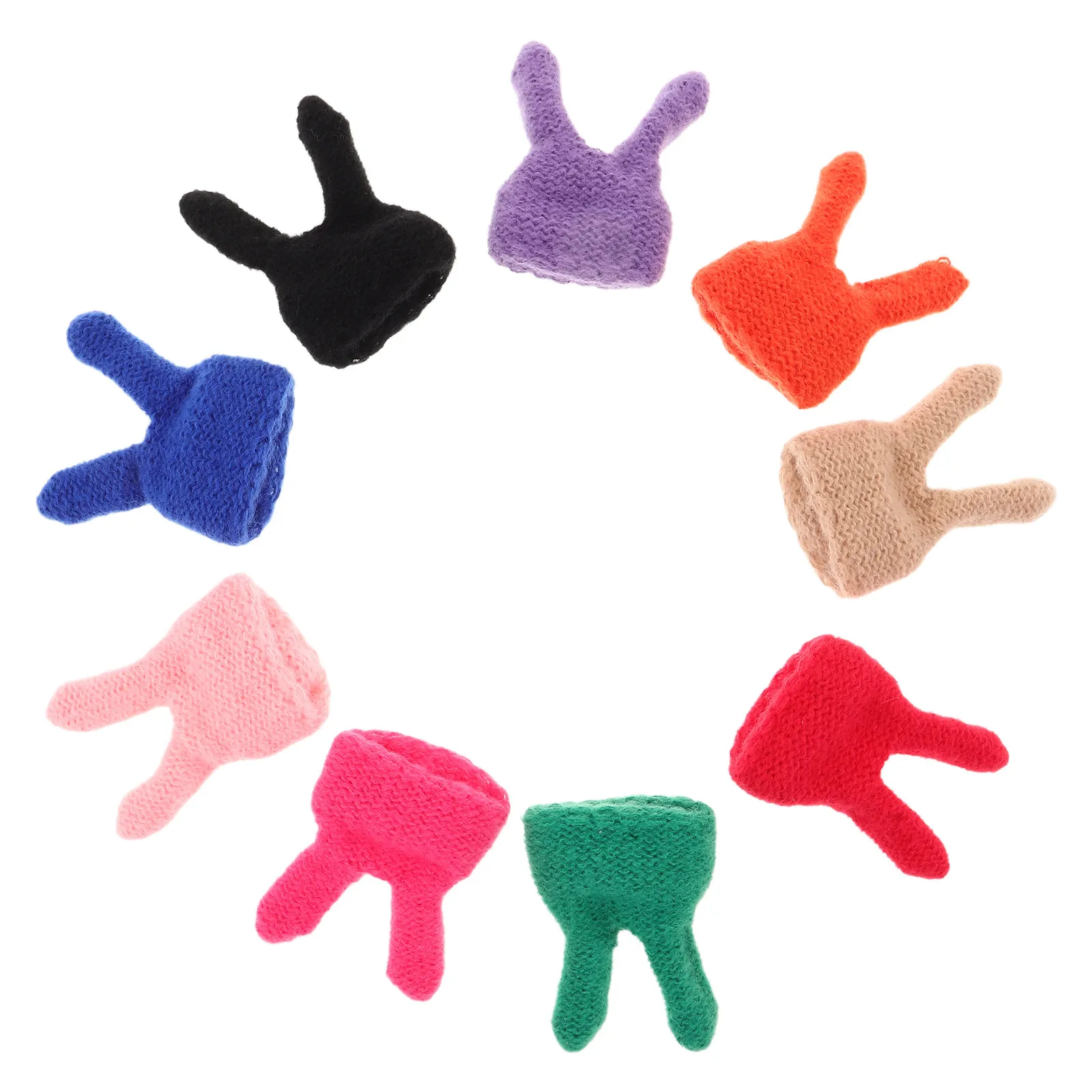 

9Pcs Mini Rabbit Ear Hat Unique Handcrafted Knit Design for Imaginative Play Creative Costume Accessory Year Round Use
