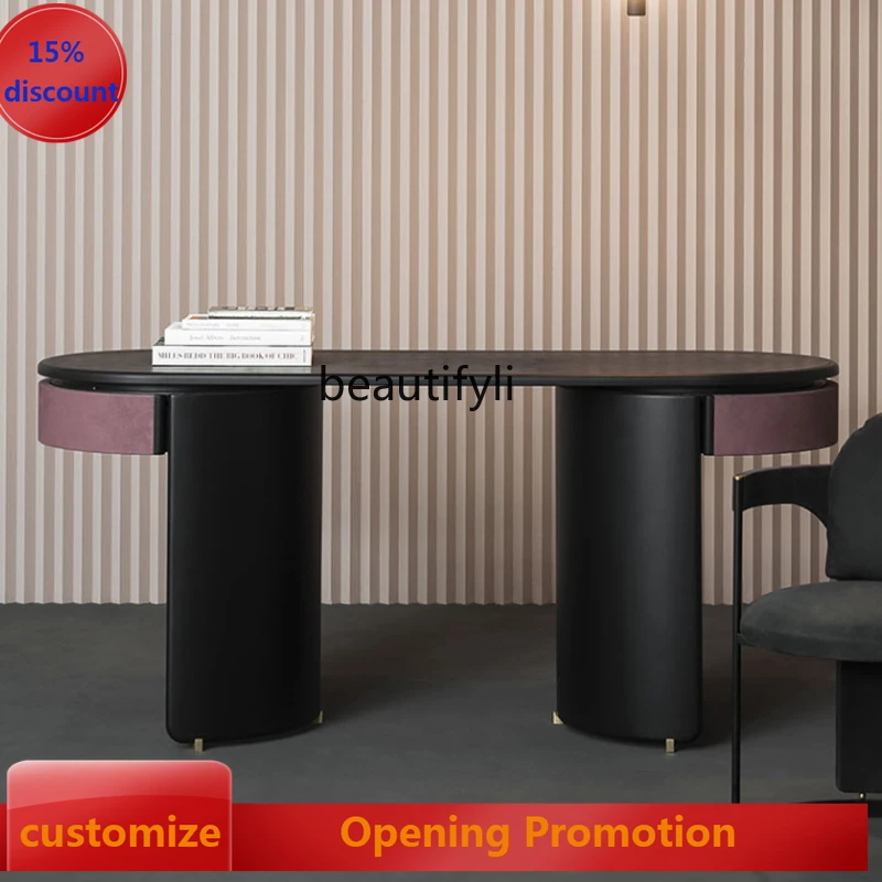 

Italian Minimalist Desk Bedroom and Household Desk Study Computer Desk Designer Furniture G1218