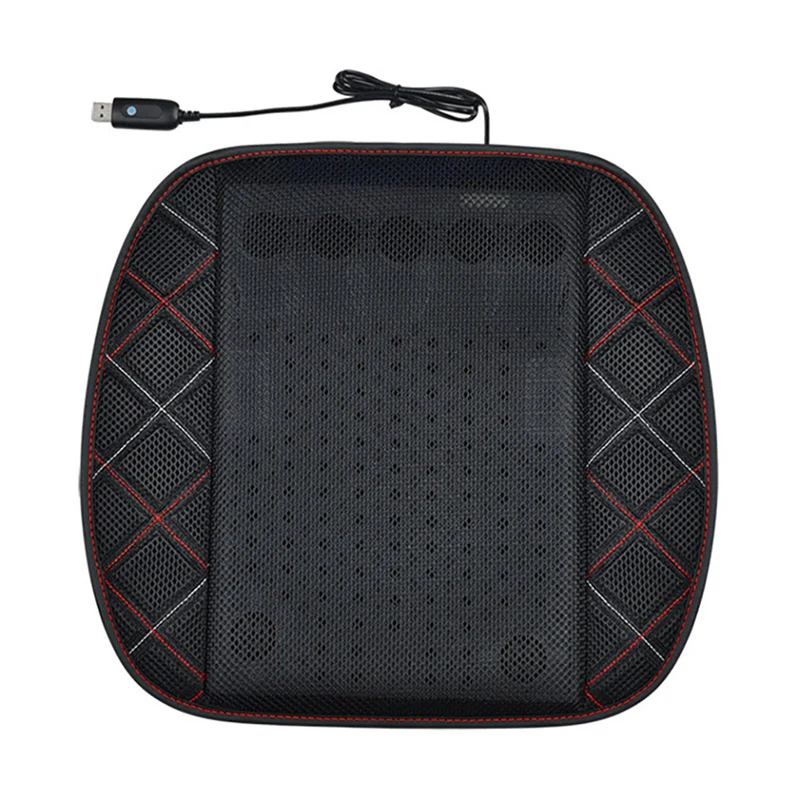 

USB Cooling Car Seat Cushion For Car 3 Level Regulation Breathable Ventilated For Summer Truck, Office