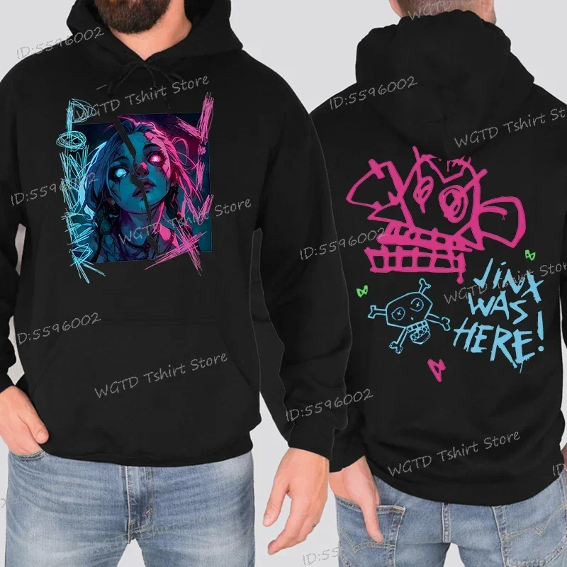 Arcane-Jinx Hoodies Harajuku Hip Hop เสื้อผู้หญิง/ผู้ชายเสื้อกันหนาวแฟนของขวัญคนรักเกมแฟชั่นการ์ตูนคลาสสิก Hoodies