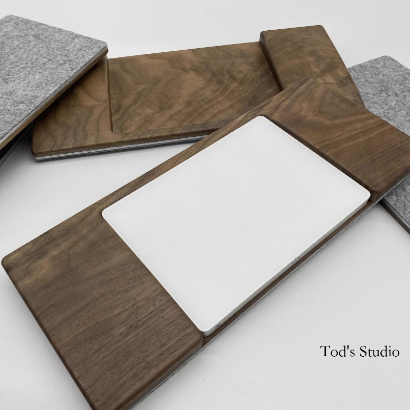 Solid Wood Trackpad & Keyboard Stand 2-in-1 for Imac Trackpad Base Wrist Cushion Support for HHKB FILCO Keyboard Accessories