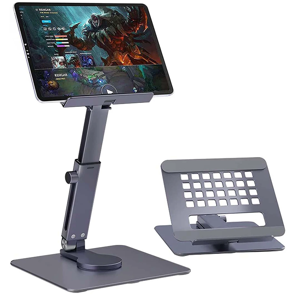 

Tablet Stand Desk Riser 360° Rotation Multi-Angle Height Adjustable Foldable Aluminum Holder Dock For Xiaomi iPad Tablet Laptop