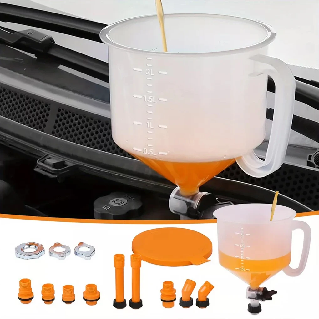 

15Pcs/Set Universal Vehicles Car Accessories Pour Oil Tool Radiator Plastic Filling Funnel Spout Spill Proof Coolant Filling Kit