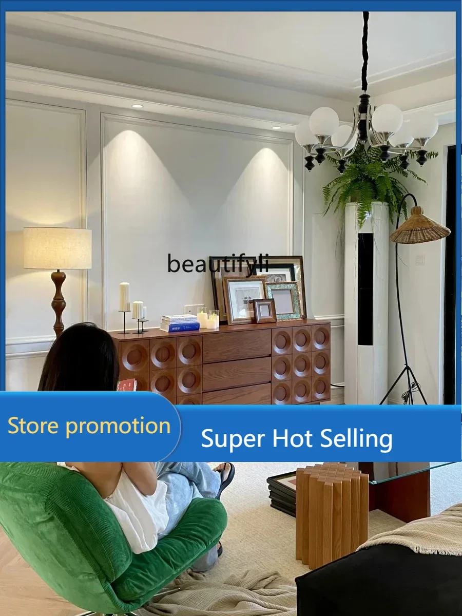 

C46 Простой французский обеденный край из массива дерева, хранилище в гостиной, хранилище, ретро, боковой шкаф и девять сундука