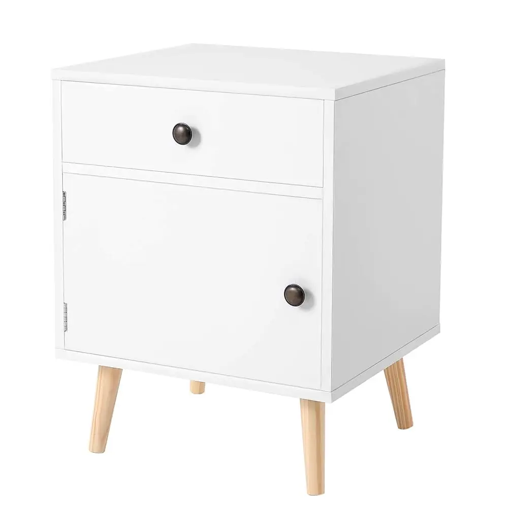 

Side Table, Nightstand With 1 Drawer, Durable, For Bedroom, Living Room, Office, 17.7 X 15.8 X 23.6 Hes, White