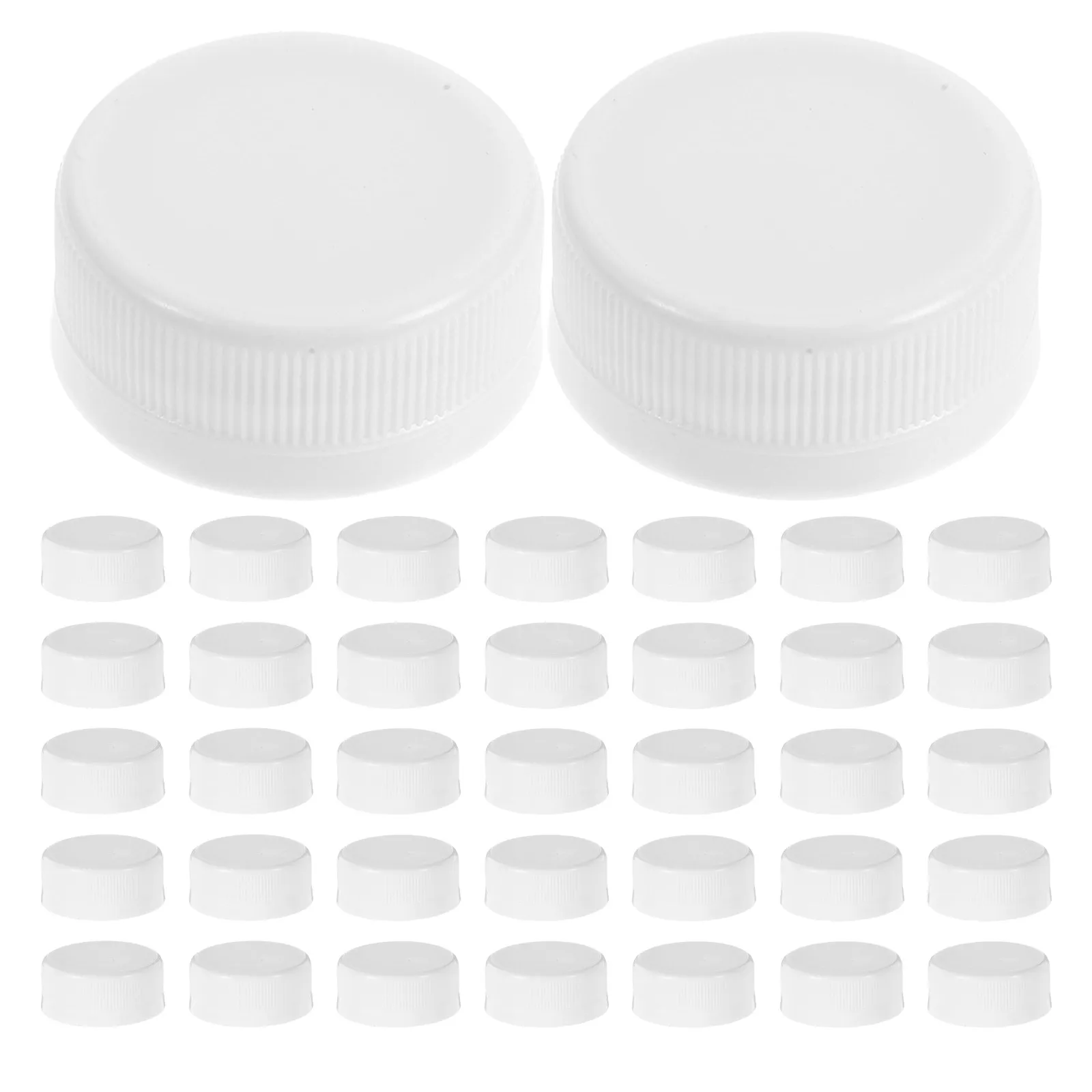50Pcs White Plastic Bottle Caps 38Mm Screw-on Replacement Seal Caps for Beverage Water Juice Milk Soda Bottle Covers