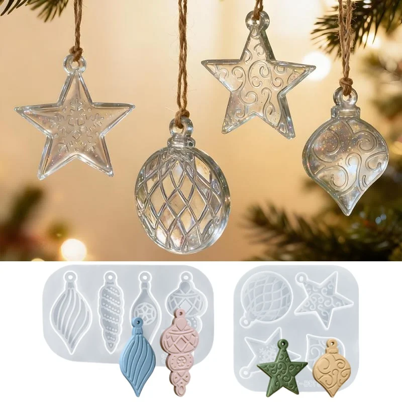 Snowflake Pentagram Silicone Mold DIY Conch Starfish Pendant Keychain Earrings Epoxy Resin Molds Ocean Series Jewellery Making
