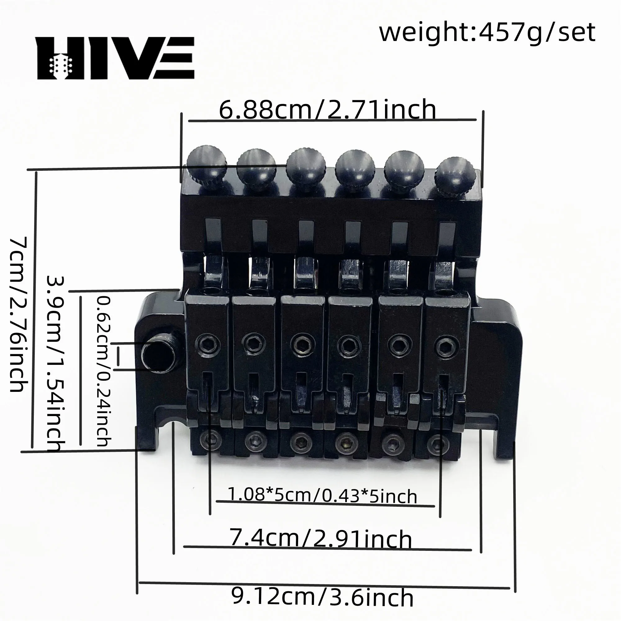 Factory Direct Sales Electric Guitar Bridge Chrome-Plated Trill Bridge Double Lock System Guitar Bridge Zinc Alloy Material