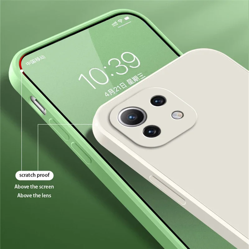 Funda de silicona líquida cuadrada Original para Xiaomi Mi 11 11T 11X Pro Ultra Lite NE 5G, Funda protectora trasera Mi11 T 11Lite 11i