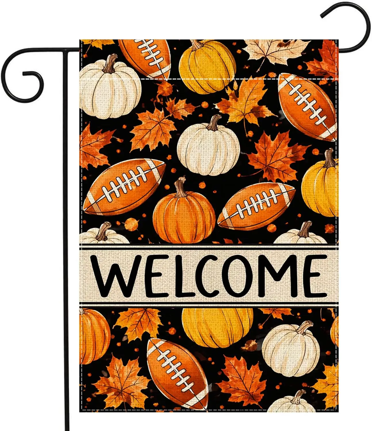 Fall Football Garden Flag 12x18 Inch Double Sided Thanksgiving Yard Decor | Seasonal Fall Design, Durable Outdoor Material,  PPZ
