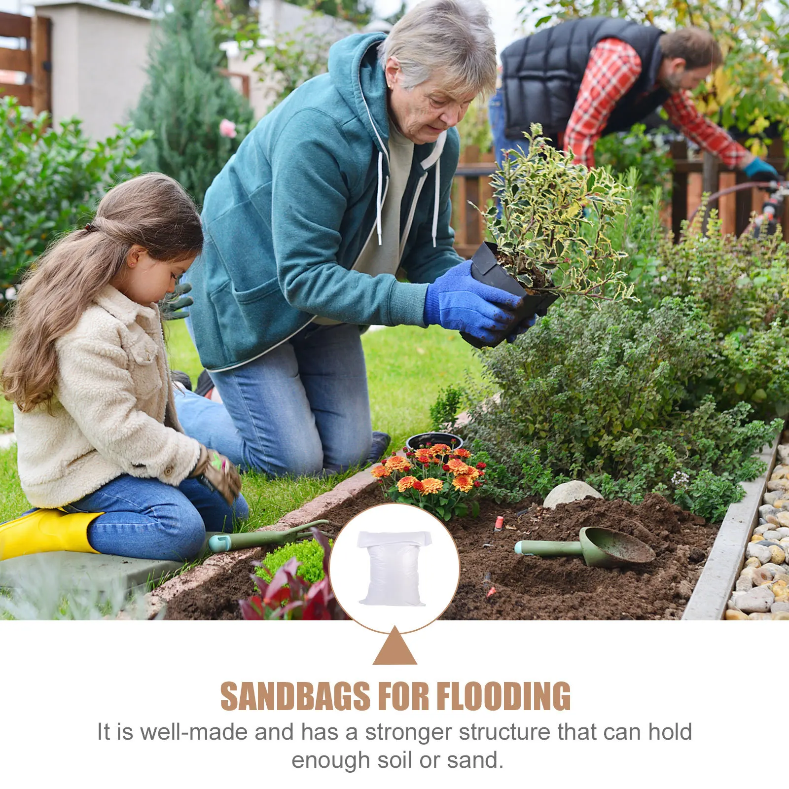 16Pcs Foldable Woven Sand Bags Multi-Function Flood Control Sandbags for Heavy Duty Outdoor Storm Preparedness Kit