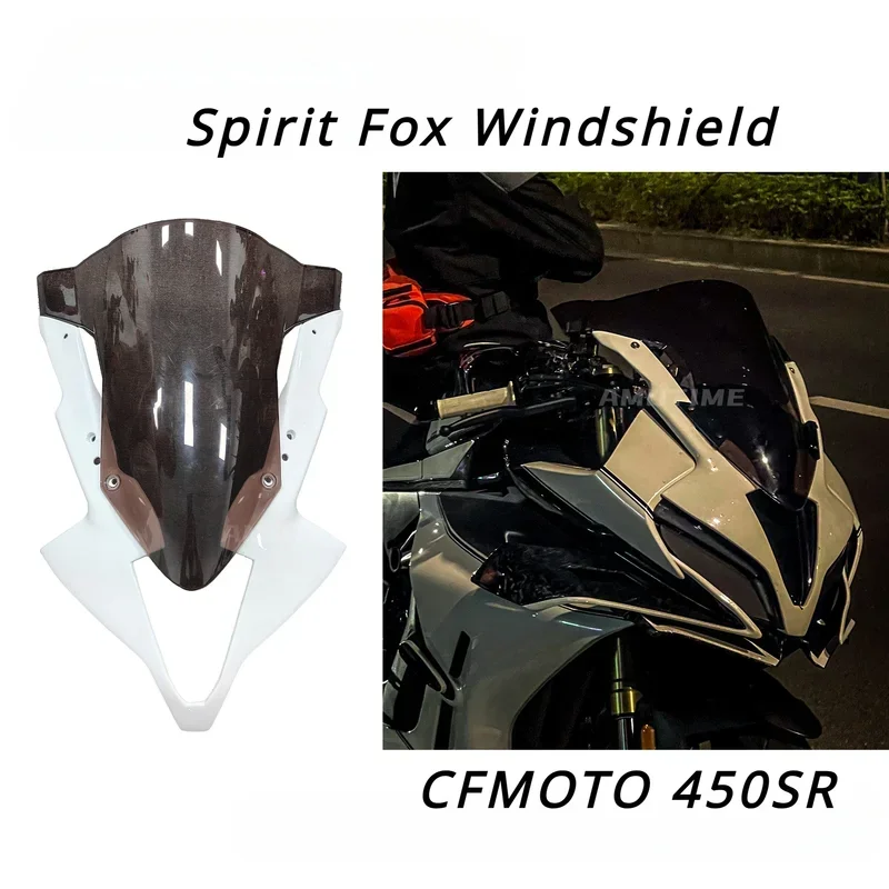 For CFMOTO 450SR Spirit Fox Front Windshield Deflection Cover Fixed Wind Wing Lower Lip Rearview Mirror Cover Accessories