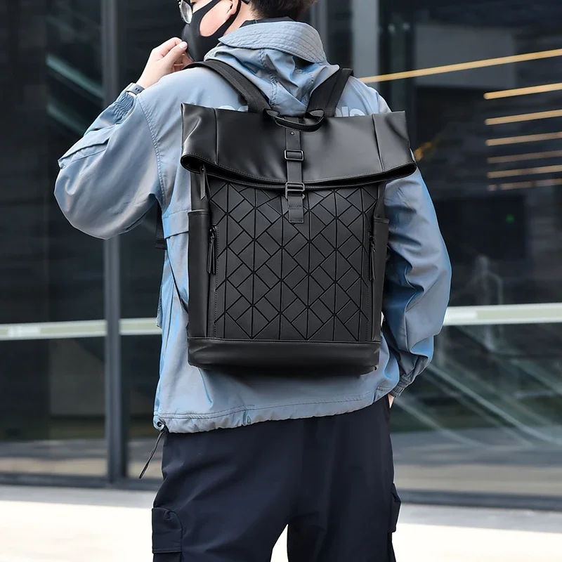 Mens Designer Multi-pockets Backpacks Solid Casual High Street Backbag Large Capacity Computer Backpack Teens Travel Bags