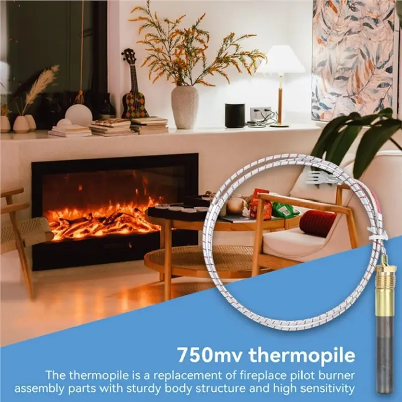 VEHO-Gas Fryer Thermocouple Replacement Part 36 Inch, 2PCS Thermopile For Pitco 60125501, Gas Fryer Parts