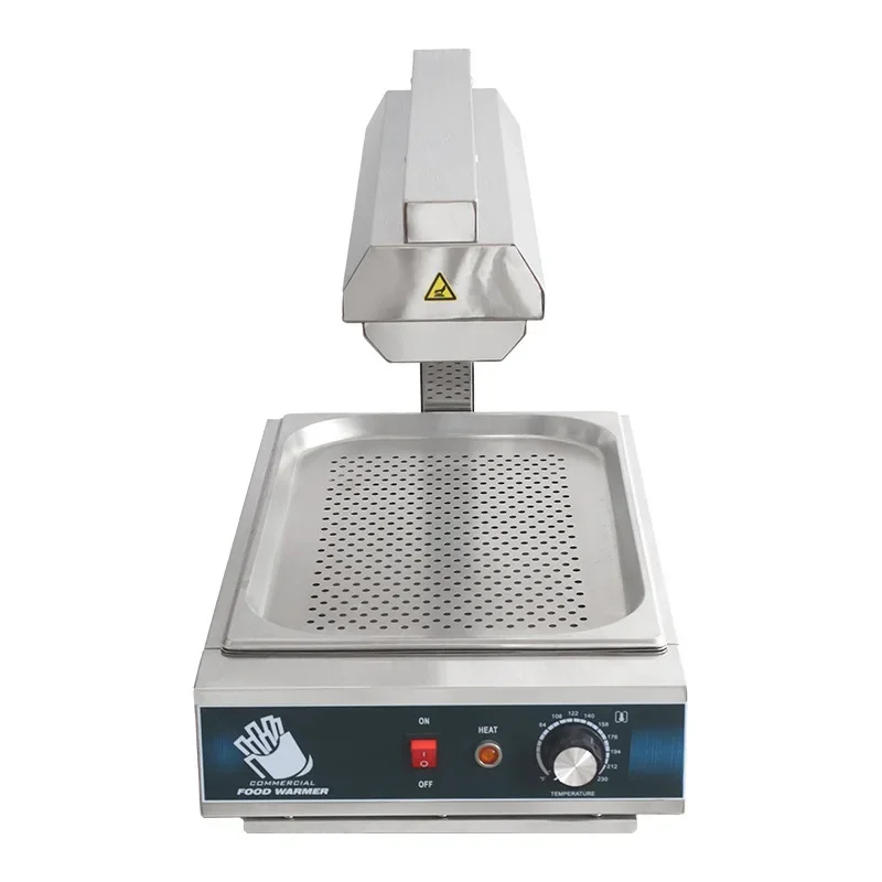 French Fry Warmer, Commercial Electric Countertop Display Case, Stainless Steel Body, Heat-Retaining Light/1500W
