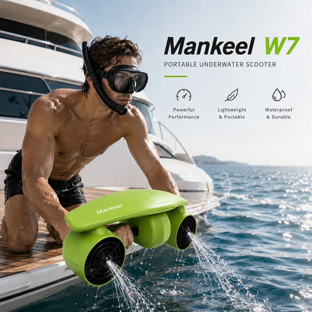 Scooter sous-marin électrique 1,8 m/s vitesse maximale, hélice sous-marine, profondeur de plongée 50 m, propulseur pour la plongée en apnée, la plongée sous-marine et les aventures aquatiques