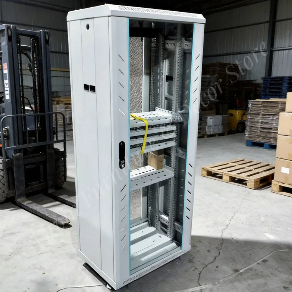 Black 42U 19 Inch Cold-rolled Steel Server Rack IP20 Protection Static Load 1000kg Data Center Network Cabinet