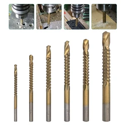 Cobalt Drill Bit Set Spiral Screw Metric Composite Tap Drill Bit Tap Twist Drill Bit Set 6pcs for Drilling Cutting Polishing