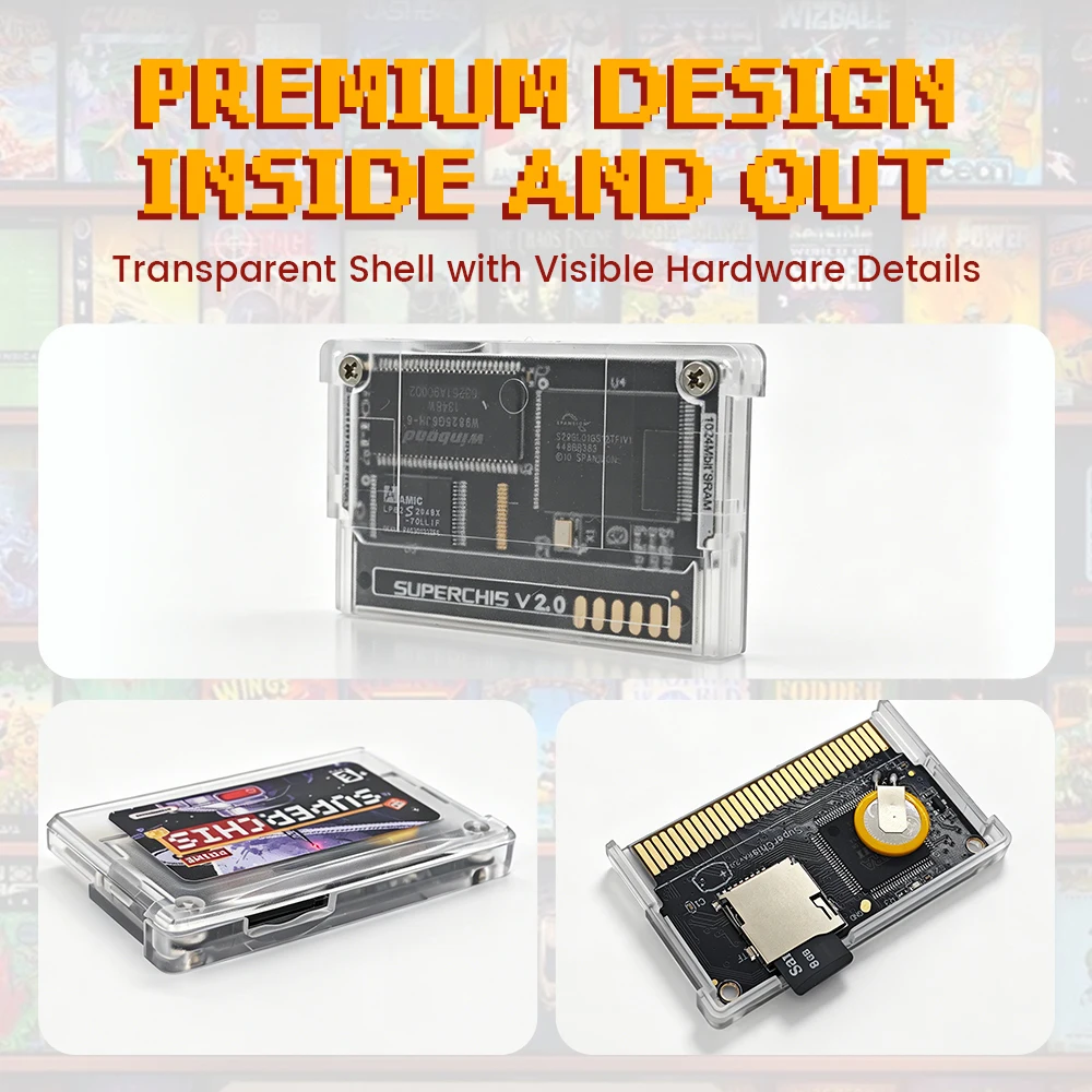 Retro Superchis Flash Game Cartridge With 8GB TF Card Preloaded 5000 Retro Games Plug And Play For GBA SP NDSL Handheld Consoles view 6