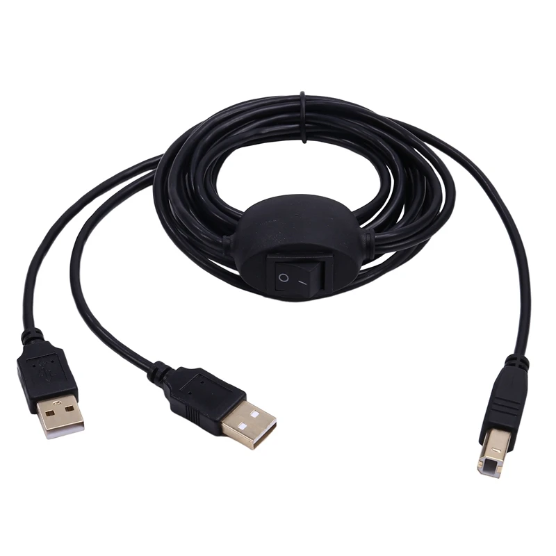 

2 In 1 Printer Cable USB A To B Male To Male Printer Cable For Hp Canon Samsung Printer Splitter For Two Computers