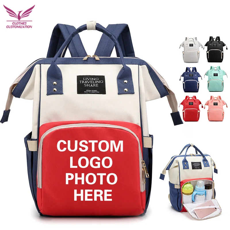 

Custom logo Woman Backpack Multifunction Bags for infant Care Large Capacity Zipper Mommy Bag Backpack for Travel Storage Bag