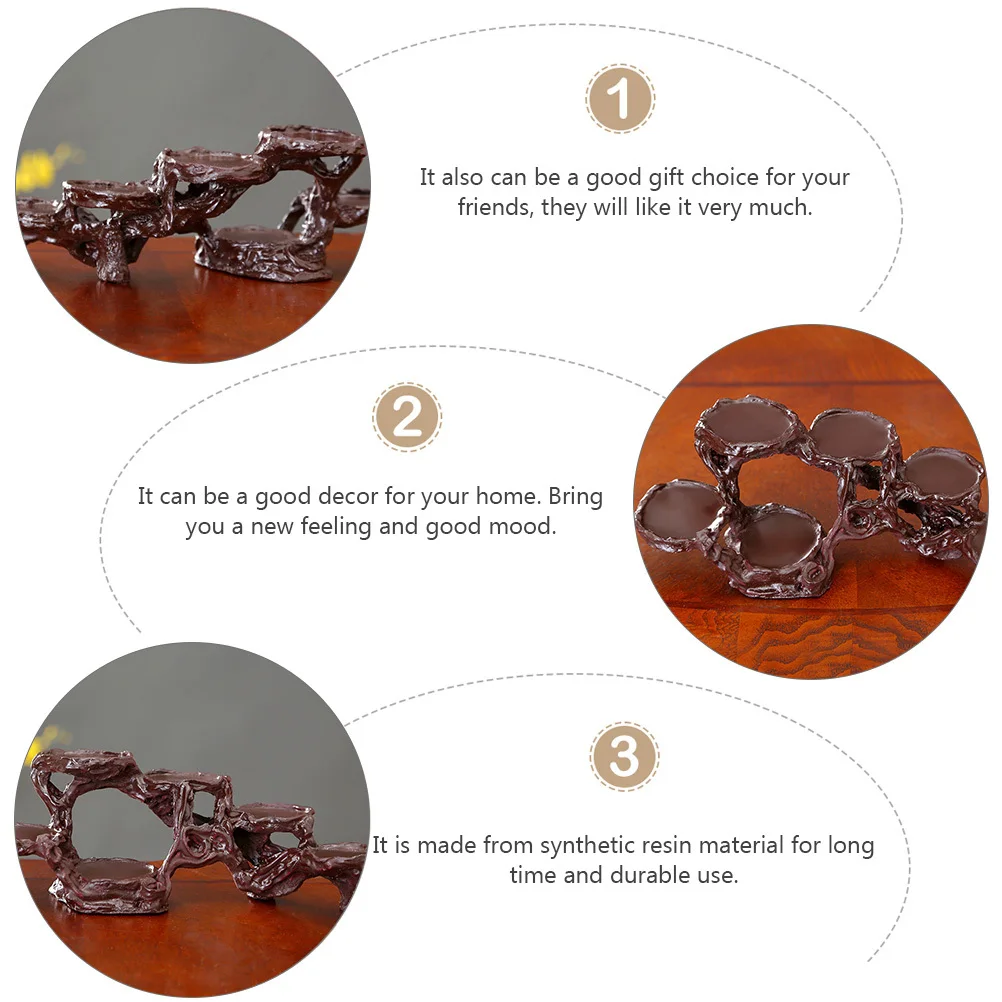 

Resin Imitation Wood Rack Display Decorative Home Adornment Desktop Ornament Retro Style Resin Craft Desktop Ornament