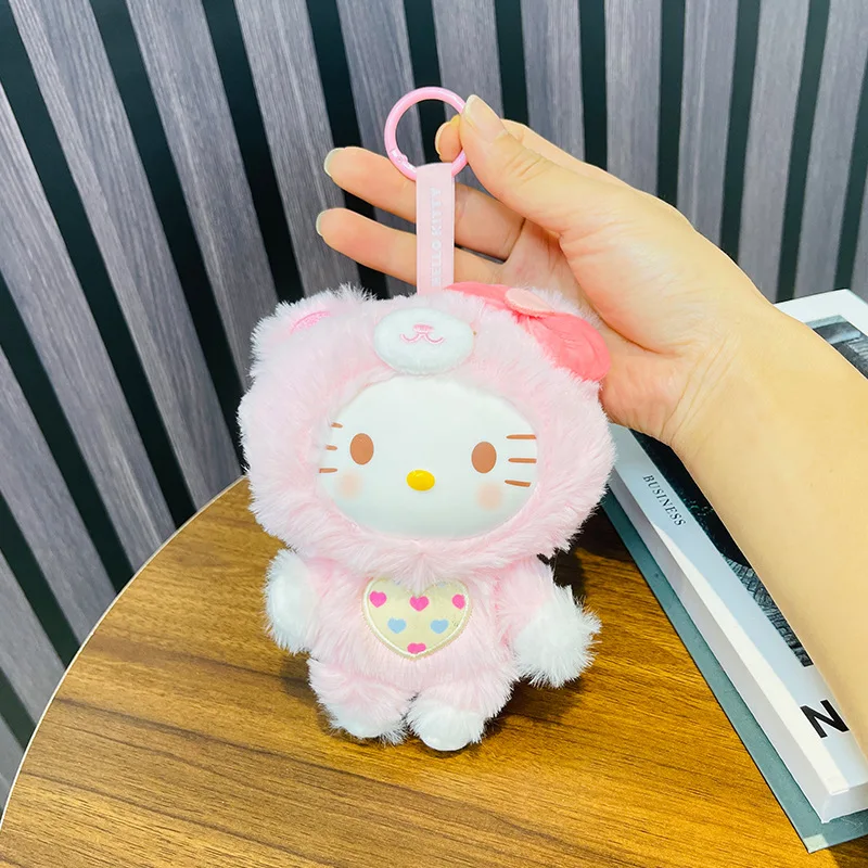 Kawaii Sanrio Kuromi ma mélodie dessin animé en peluche sac à dos pendentif Hello Kitty porte-clés poupée décoration fille anniversaire cadeau créatif