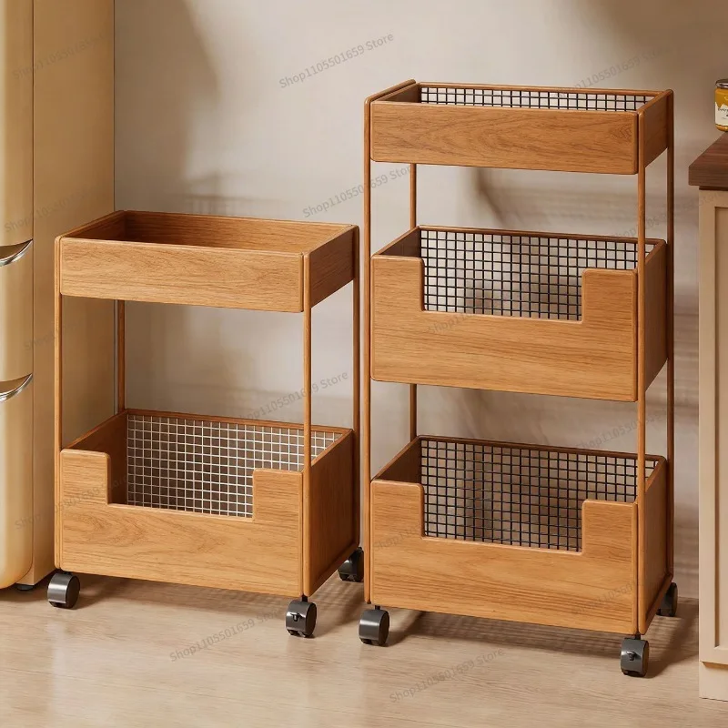 For Vegetable Rack, Household Wheel Movable Vegetable and Fruit Storage Rack, Crevice Floor Trolley Multi-layer Storage Cabinet