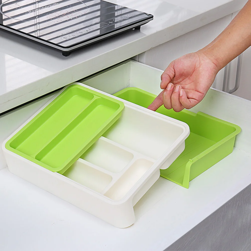 

Telescopic Storage Kitchen Organizer Cutlery Tray Desktop Organizer Container Drawer Desktop Solution