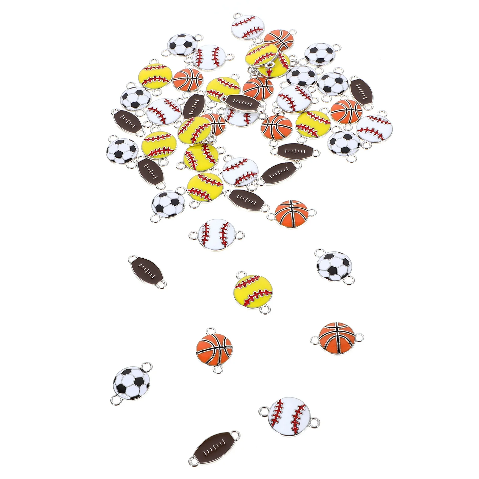 

50Pcs Ball Charms Alloy Sports Pendants for Jewelry Making DIY Craft Supplies Necklace Earring Keychain Pendant Decorative